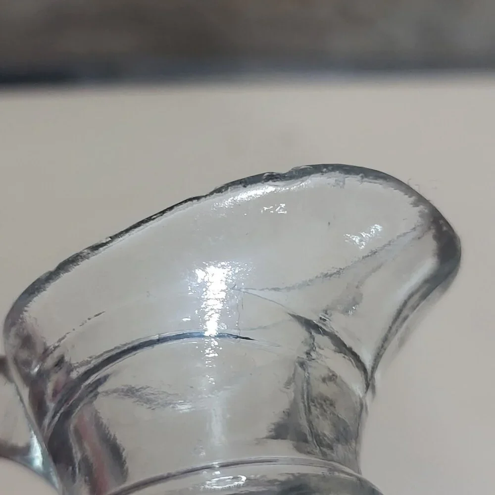 Vintage Crystal Clear Glass Cruets with Stopper Oil Vinegar Decanter